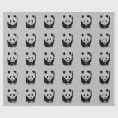 Zwart-Wit Pop Art Panda Cadeaupapier (Vlak)