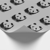 Zwart-Wit Pop Art Panda Cadeaupapier (Hoek)
