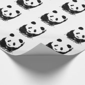 Zwart wit Pop Art Panda inpakpapier (Hoek)