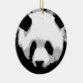 Zwart Wit Pop Art Panda Kerstboom Ornament (Rechts)
