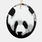 Zwart Wit Pop Art Panda Kerstboom Ornament (Links)