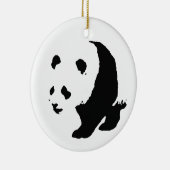 Zwart Wit Pop Art Panda Kerstboom Ornament (Rechts)