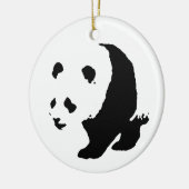 Zwart Wit Pop Art Panda Kerstboom Ornament (Links)