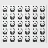 Zwart & Wit Pop Art Panda Wrapping Papier (Vlak)