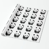 Zwart & Wit Pop Art Panda Wrapping Papier (Uitgerold)