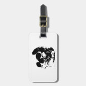 Zwart & Wit Pop Art Skull Bagagelabel (Voorkant verticaal)