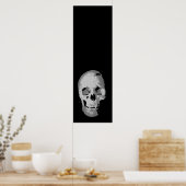 Zwart Wit Pop Art Skull Fantasy Kunstwerk Poster (Keuken)