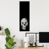Zwart Wit Pop Art Skull Fantasy Kunstwerk Poster (Thuiskantoor)