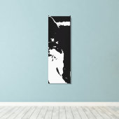Zwart & Wit Pop Art Wolf Canvas Afdruk (Insitu (Houten vloer))