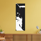 Zwart & Wit Pop Art Wolf Canvas Afdruk (Insitu (Woonkamer))