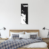 Zwart & Wit Pop Art Wolf Canvas Afdruk (Insitu (Slaapkamer))