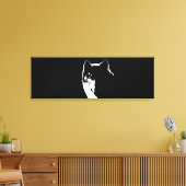 Zwart & Wit Pop Art Wolf Canvas Afdruk (Insitu (Woonkamer))
