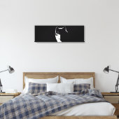 Zwart & Wit Pop Art Wolf Canvas Afdruk (Insitu (Slaapkamer))