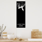 Zwart Wit Pop Kunst Uniek Basketbal Poster (Keuken)
