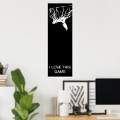 Zwart Wit Pop Kunst Uniek Basketbal Poster (Thuiskantoor)