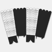 Zwart-wit popcorn bedankdoosjes (Ongevouwen)