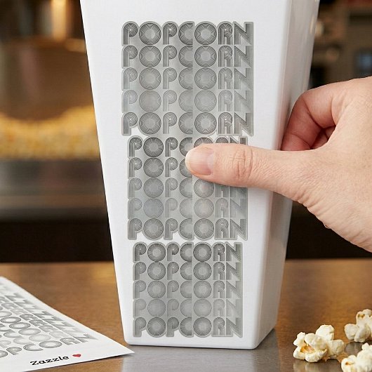 Zwart-wit popcorn sticker