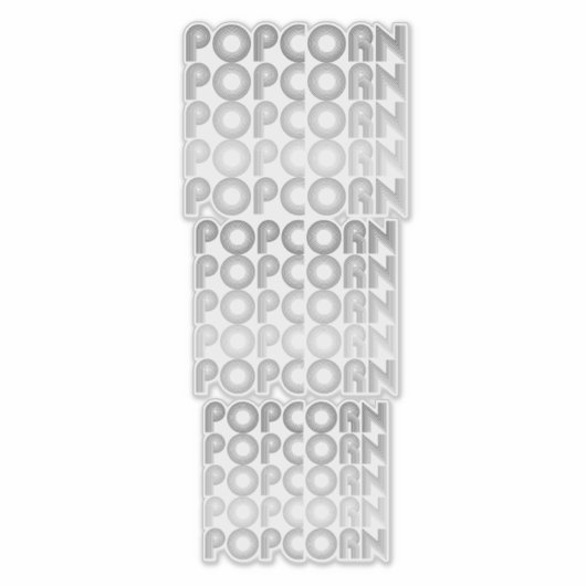Zwart-wit popcorn sticker (Voorkant)