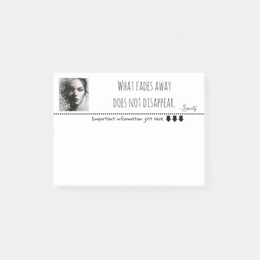 Zwart-wit portret in pixel art post-it® notes (Voorkant)