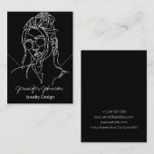 Zwart-wit Portret Ketting Display Kaart Visitekaartje (Voorkant / Achterkant)