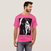 Zwart wit portret (linocut) van Jean Marais T-shirt (Voorkant volledig)