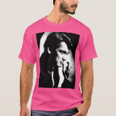 Zwart wit portret (linocut) van Jean Marais T-shirt (Voorkant)