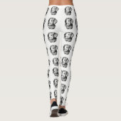Zwart-wit portret met een gouden puppy leggings (Achterkant)