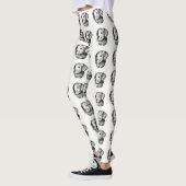 Zwart-wit portret met een gouden puppy leggings (Links)