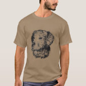Zwart-wit portret met een gouden puppy t-shirt (Voorkant)