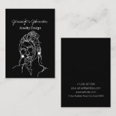 Zwart Wit Portret Oorbel Houder Display Kaart Visitekaartje (Voorkant / Achterkant)