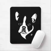Zwart-wit portret van Boston Terrier Muismat (Met muis)