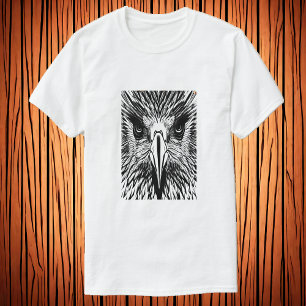 Zwart-wit portret van een adelaar AI Art. T-shirt
