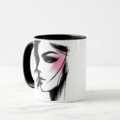 Zwart-wit portret van een jong meisje. mok (Voorkant links)