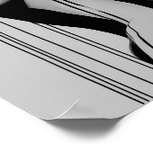 Zwart-wit portret van een vrouw met een geschoren poster (Hoek)