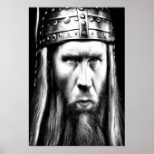 Zwart-wit portret van een wandelaar | AI Art. Poster (Voorkant)