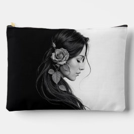 Zwart-wit portret van mooie vrouw kunst etui