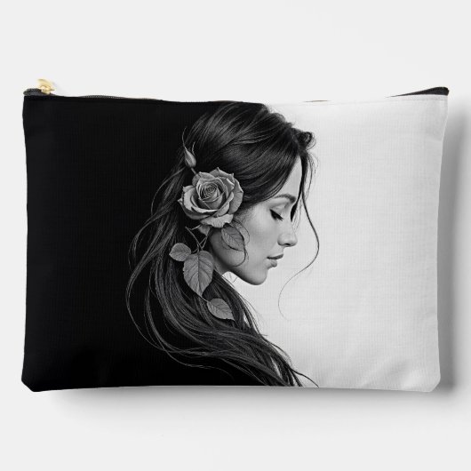 Zwart-wit portret van mooie vrouw kunst etui (Voorkant)