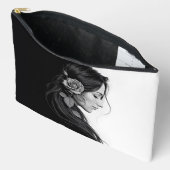 Zwart-wit portret van mooie vrouw kunst etui (Open)