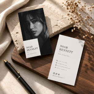 Zwart-wit portretfoto  visitekaartje