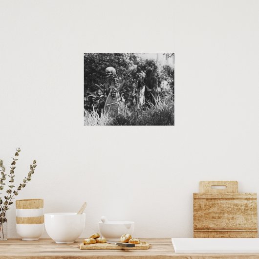 Zwart-wit Poster Charon Ferryman via Styx (Keuken)