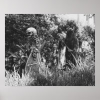 Zwart-wit Poster Charon Ferryman via Styx