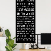 Zwart-wit poster met internetslang (Thuiskantoor)