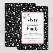 Zwart-wit Posy voor 60e Verjaardagsfeest Kaart (Voorkant / Achterkant)