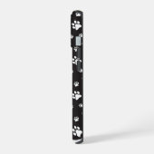 Zwart-wit potenpatroon iPhone 15 case (Linkerkant)