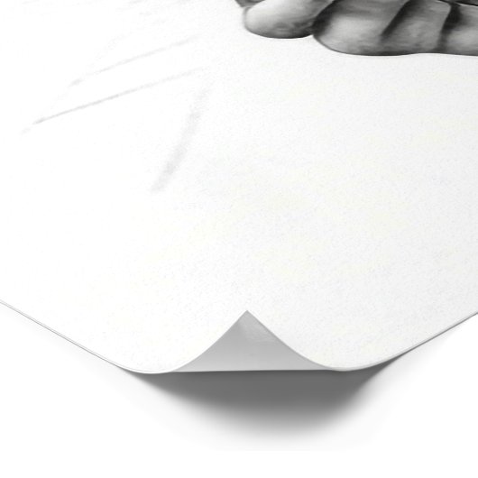 Zwart & Wit Potlood Tekening Jongen AI Gegenereerd Poster (Hoek)