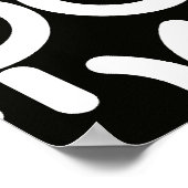 Zwart-wit Power Symbol Patroon Poster (Hoek)