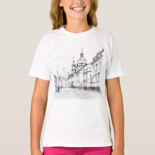 Zwart-wit Praag T-shirt
