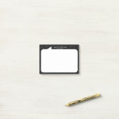 Zwart-wit praat bubble Custom Name Post-it® Notes (Op bureau)