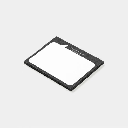 Zwart-wit praat bubble Custom Name Post-it® Notes (Schuin)