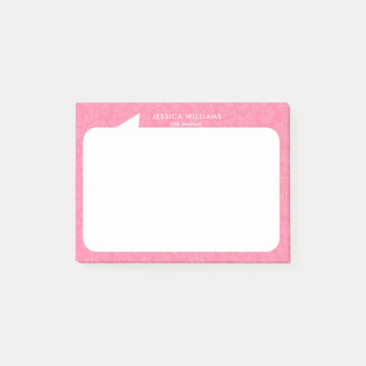 Zwart-wit praat bubble Custom Name Post-it® Notes (Voorkant)